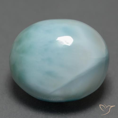 6.43ct طبيعي أزرق فاتح لاريمار, بيضوي, غير شفاف