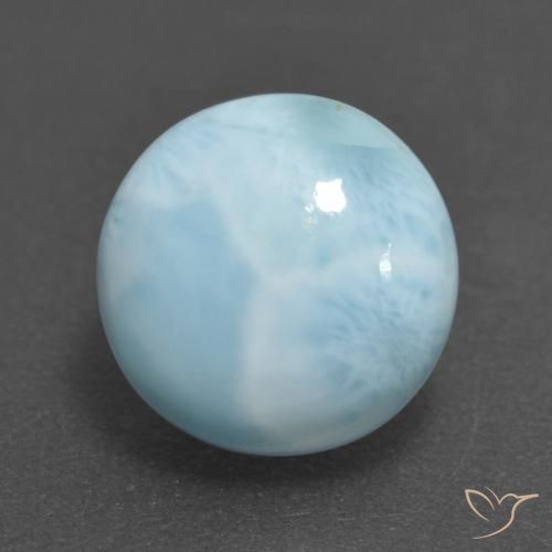 3.26ct طبيعي أزرق فاتح لاريمار, دائري, غير شفاف
