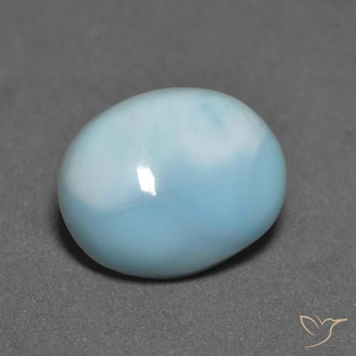 3.76ct طبيعي أخضر أزرق فاتح لاريمار, بيضوي, غير شفاف