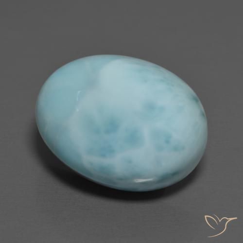 11.35ct طبيعي أزرق فاتح لاريمار, بيضوي, غير شفاف