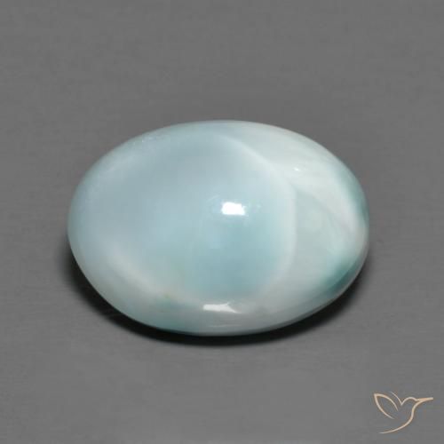 7.68ct طبيعي أزرق سماوى فاتح لاريمار, بيضوي, غير شفاف