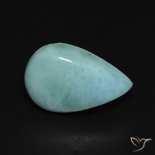 2.45ct طبيعي أخضر مزرق لاريمار, شكل الكمثرى, غير شفاف