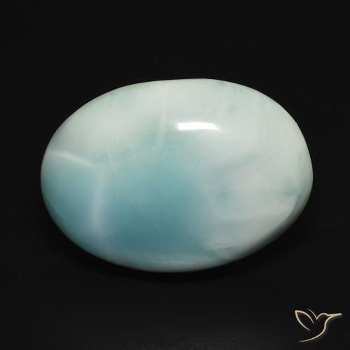 14.77ct طبيعي أزرق فاتح لاريمار, بيضوي, غير شفاف