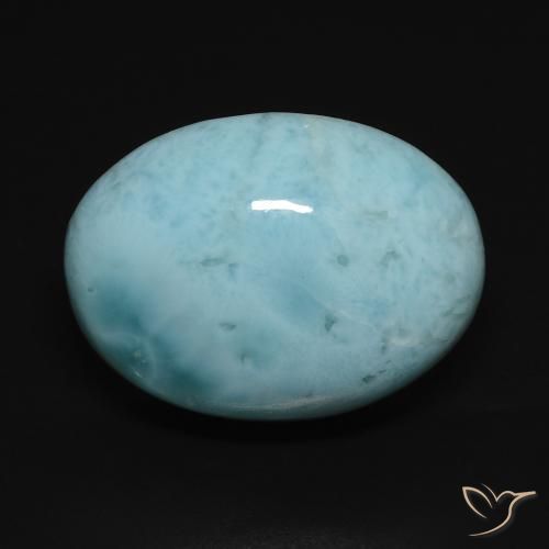 17.70ct طبيعي أزرق سماوى فاتح لاريمار, بيضوي, غير شفاف