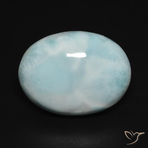 15.32ct طبيعي أزرق رغوة البحر لاريمار, بيضوي, غير شفاف