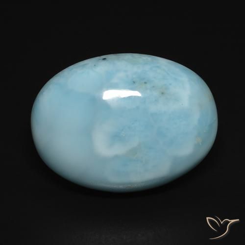16.50ct طبيعي أزرق مخضر فاتح لاريمار, بيضوي, غير شفاف