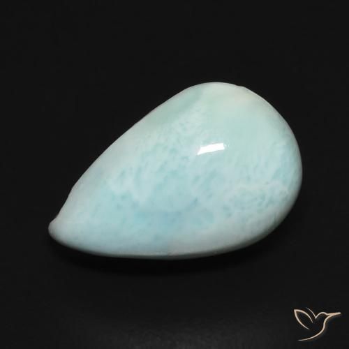 2.93ct طبيعي أخضر أزرق لاريمار, شكل الكمثرى, غير شفاف
