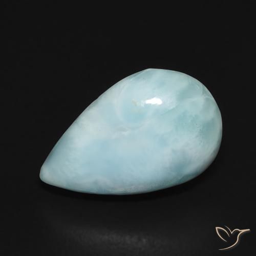 2.17ct طبيعي أزرق سماوى فاتح لاريمار, شكل الكمثرى, غير شفاف