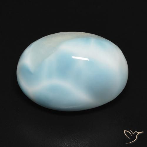 6.61ct طبيعي أزرق مخضر فاتح لاريمار, بيضوي, غير شفاف