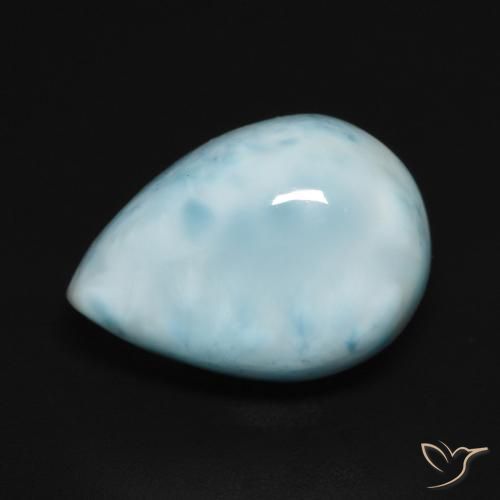 6.36ct طبيعي أزرق مخضر فاتح لاريمار, شكل الكمثرى, غير شفاف