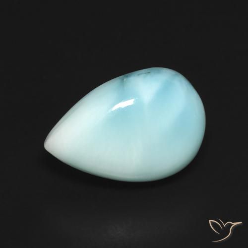 2.83ct طبيعي أزرق مخضر فاتح لاريمار, شكل الكمثرى, غير شفاف