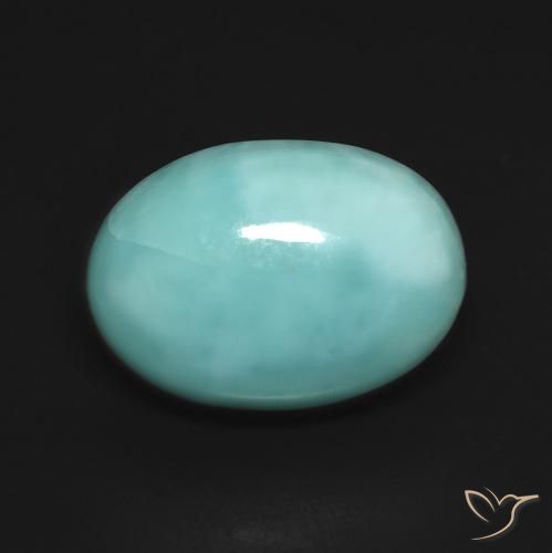 6.76ct طبيعي أخضر أزرق فاتح لاريمار, بيضوي, غير شفاف