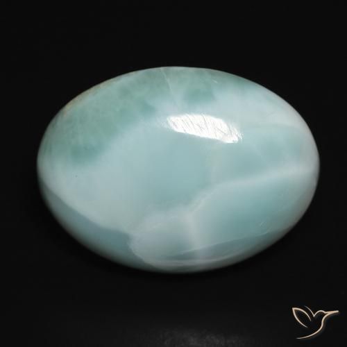 13.77ct طبيعي أزرق مخضر فاتح لاريمار, بيضوي, غير شفاف