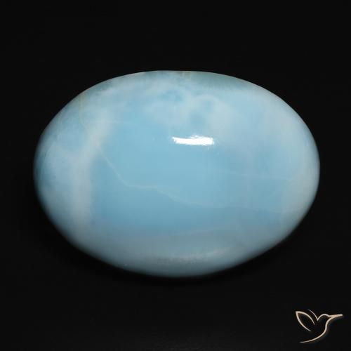 17.89ct طبيعي أخضر أزرق فاتح لاريمار, بيضوي, غير شفاف