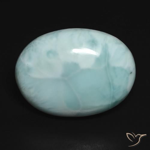 15.28ct طبيعي أزرق مخضر فاتح لاريمار, بيضوي, غير شفاف