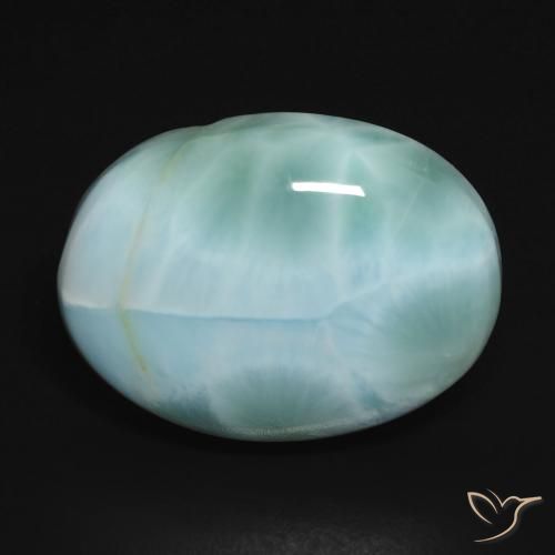 15.85ct طبيعي أخضر أزرق لاريمار, بيضوي, غير شفاف