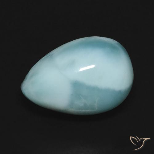 4.75ct طبيعي أزرق مخضر فاتح لاريمار, شكل الكمثرى, غير شفاف