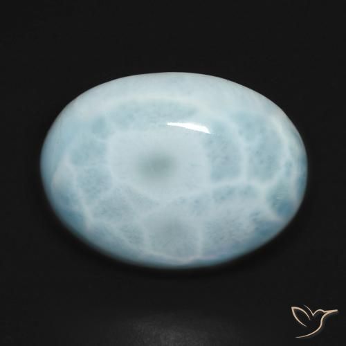 16.42ct طبيعي أزرق مخضر فاتح لاريمار, بيضوي, غير شفاف
