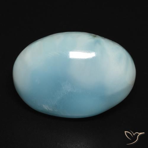 10.67ct طبيعي أخضر أزرق لاريمار, بيضوي, غير شفاف