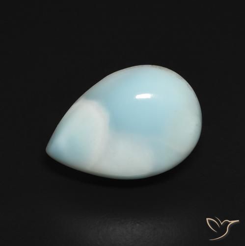 3.63ct طبيعي أخضر أزرق لاريمار, شكل الكمثرى, غير شفاف