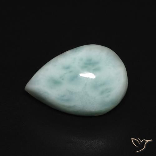 4.17ct طبيعي أخضر أزرق لاريمار, شكل الكمثرى, غير شفاف