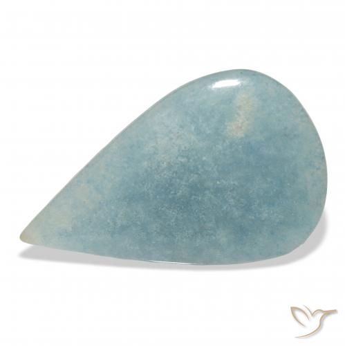 19.52ct طبيعي أزرق مخضر فاتح لازوليت, شكل الكمثرى, غير شفاف