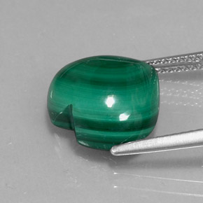 ملاكيت أخضر متعدد الألوان طبيعي، شكل القلب، 9.29 قيراط، غير شفاف