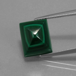 ملاكيت أخضر متعدد الألوان طبيعي، باجيت، 8.63 قيراط، غير شفاف