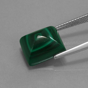 ملاكيت أخضر متعدد الألوان طبيعي، باجيت، 8.63 قيراط، غير شفاف