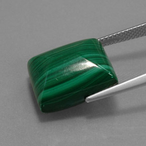 ملاكيت أخضر متعدد الألوان طبيعي، باجيت، 19.65 قيراط، غير شفاف