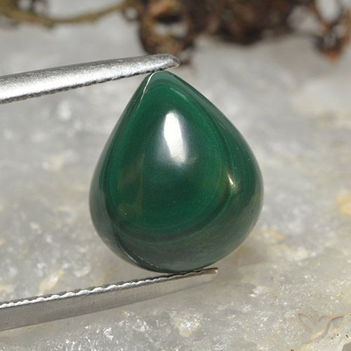 8.54ct طبيعي أخضر ملاكيت, شكل الكمثرى, غير شفاف