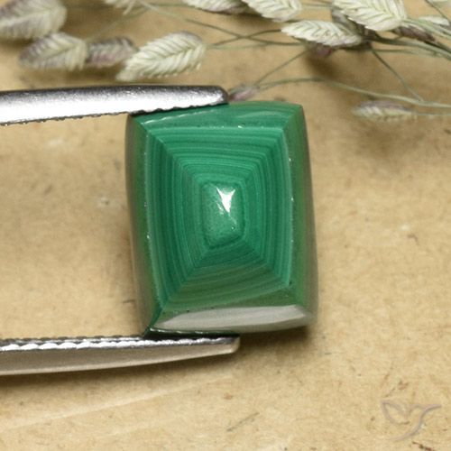 8.18ct طبيعي أخضر دافئ ملاكيت, باجيت, غير شفاف