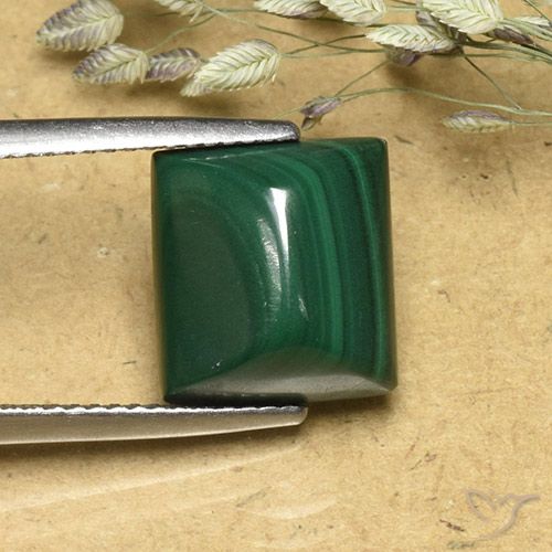 8.74ct طبيعي أخضر ملاكيت, باجيت, غير شفاف
