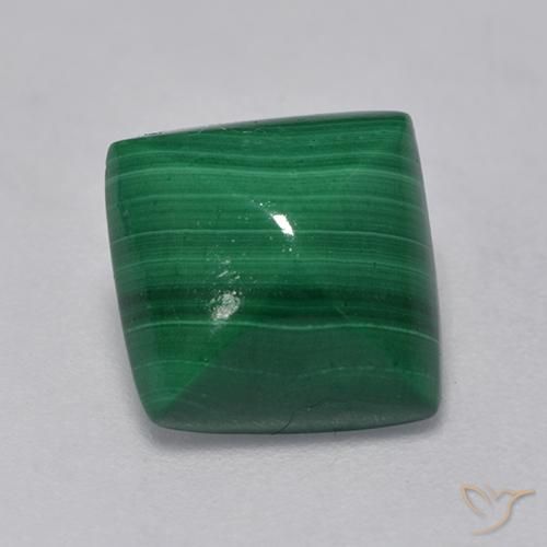 3.66ct طبيعي أخضر ملاكيت, مربع, غير شفاف