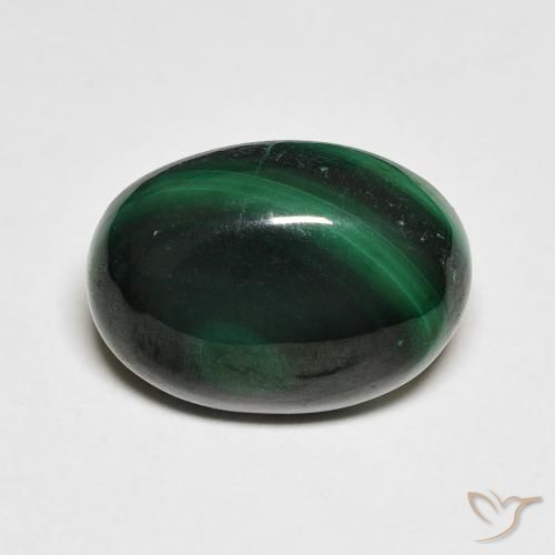 7.10ct طبيعي أخضر الغابات ملاكيت, بيضوي, غير شفاف