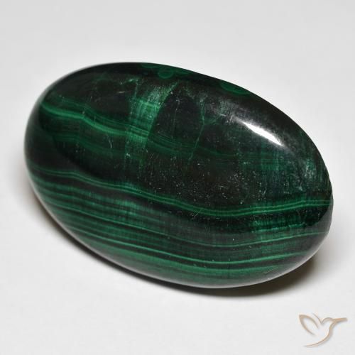 37.71ct طبيعي الأخضر الغامق ملاكيت, بيضوي, غير شفاف