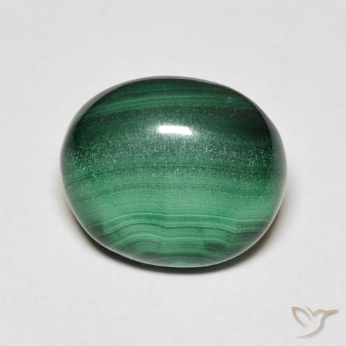 6.20ct طبيعي أخضر متوسط ملاكيت, بيضوي, غير شفاف