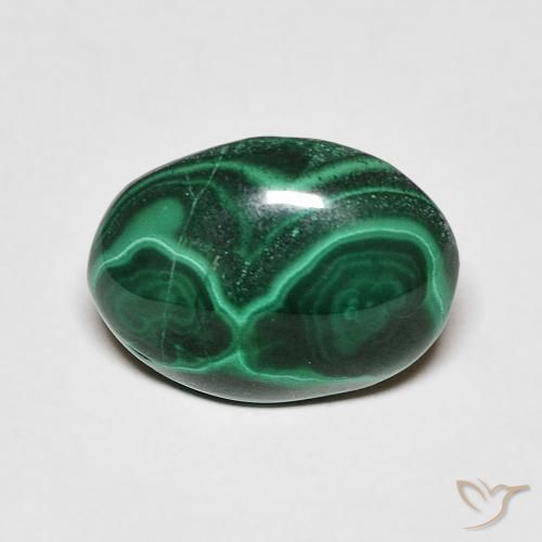 5.19ct طبيعي أخضر غامق ملاكيت, بيضوي, غير شفاف