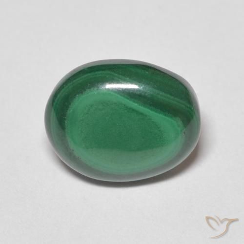 3.08ct طبيعي أخضر متوسط ملاكيت, بيضوي, غير شفاف