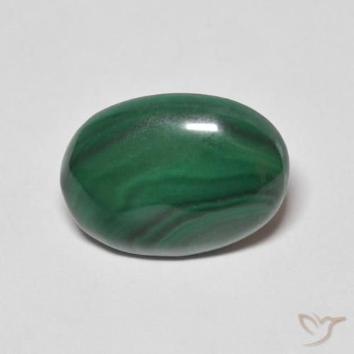 9.48ct طبيعي أخضر متوسط ملاكيت, بيضوي, غير شفاف