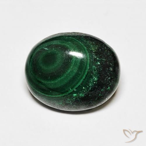 6.86ct طبيعي أخضر غامق ملاكيت, بيضوي, غير شفاف