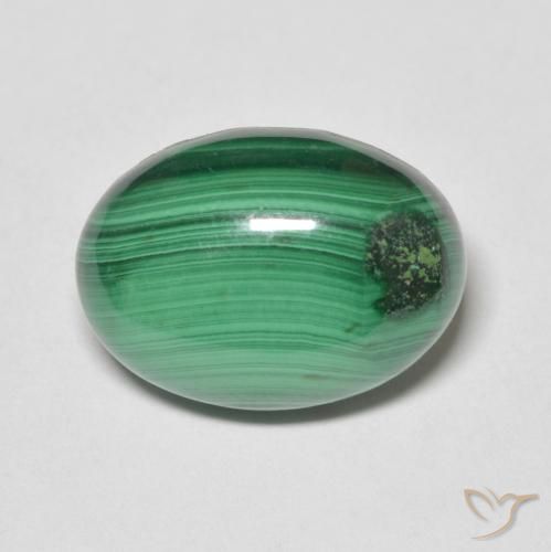 8.77ct طبيعي أخضر ملاكيت, بيضوي, غير شفاف