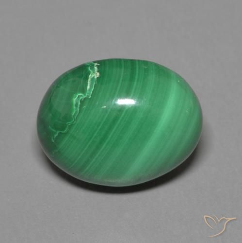 4.13ct طبيعي أخضر متوسط ملاكيت, بيضوي, غير شفاف