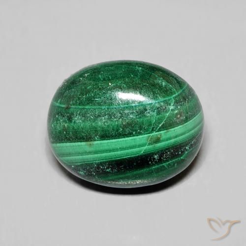 6.90ct طبيعي أخضر ملاكيت, بيضوي, غير شفاف