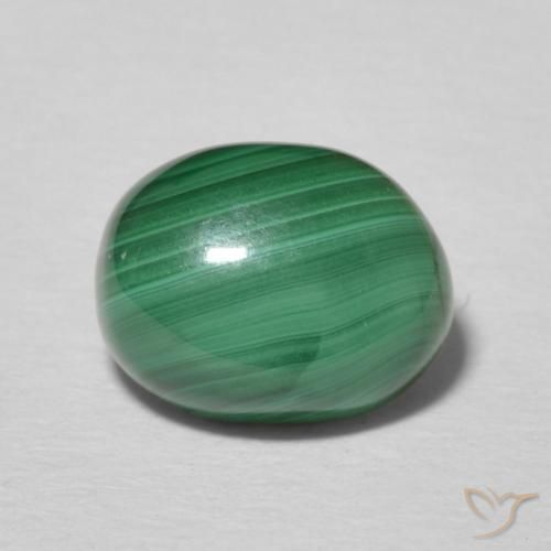 2.77ct طبيعي أخضر متعدد الألوان ملاكيت, بيضوي, غير شفاف