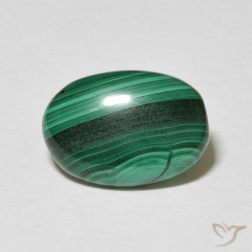 3.85ct طبيعي أخضر غامق ملاكيت, بيضوي, غير شفاف