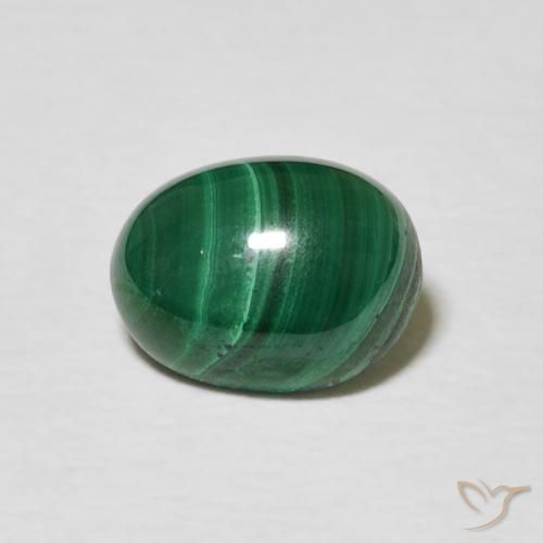 2.59ct طبيعي أخضر متوسط ملاكيت, بيضوي, غير شفاف