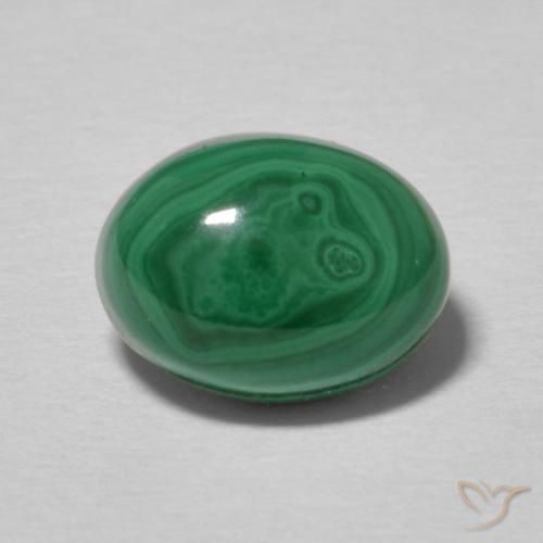 2.90ct طبيعي أخضر متوسط ملاكيت, بيضوي, غير شفاف
