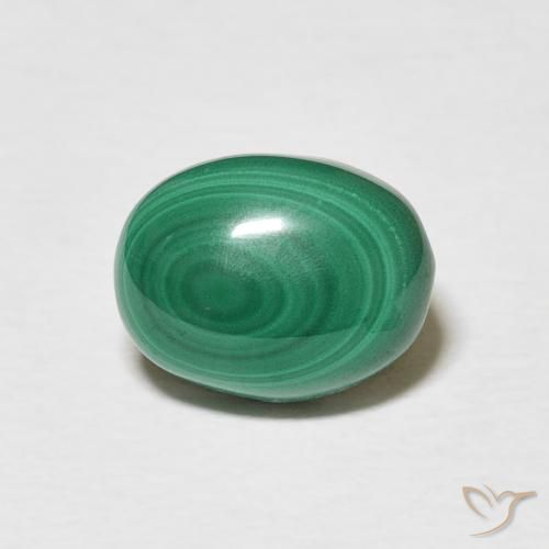 3.58ct طبيعي أخضر متعدد الألوان ملاكيت, بيضوي, غير شفاف