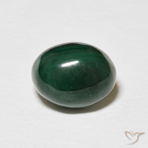 4.66ct طبيعي أخضر غامق ملاكيت, بيضوي, غير شفاف